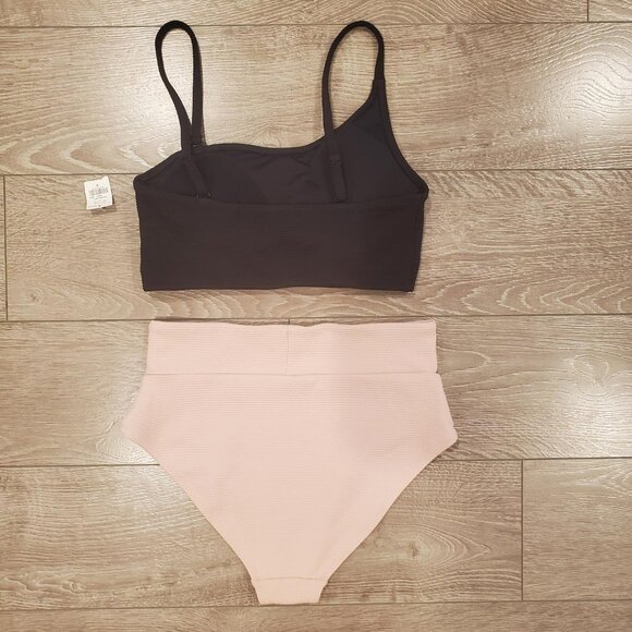 Old Navy Womens Swim Lot - Small Swim Bottoms Medium Swim Tops Black Ivory Pink - Picture 5 of 7